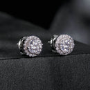 925 Sterling Silver Moissanite 1 Carat Earrings in 10mm Pavé Setting for Women-6