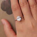 925 Sterling Silver 3.5 Carat Oval Zircon Ring with White Gold Plating for Women-6