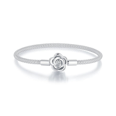 925 Sterling Silver Bracelet with Oxidized Finish and CZ 17.0 cm - 0