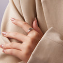 925 Sterling Silver White Gold Plated 0.2cm Ring for Women-5