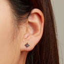 925 Sterling Silver Earrings with Pavé Setting CZ, Size 0.8*0.7cm for Women-7