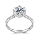 925 Sterling Silver Moissanite Ring 1ct Size 6 White Gold Plated for Women-1
