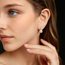 925 Sterling Silver 0.023 Carat Moissanite & Freshwater Pearl Earrings for Women-7