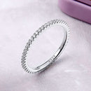 925 Sterling Silver Platinum Plated CZ Pavé Setting Ring Size 5.0 for Women-3