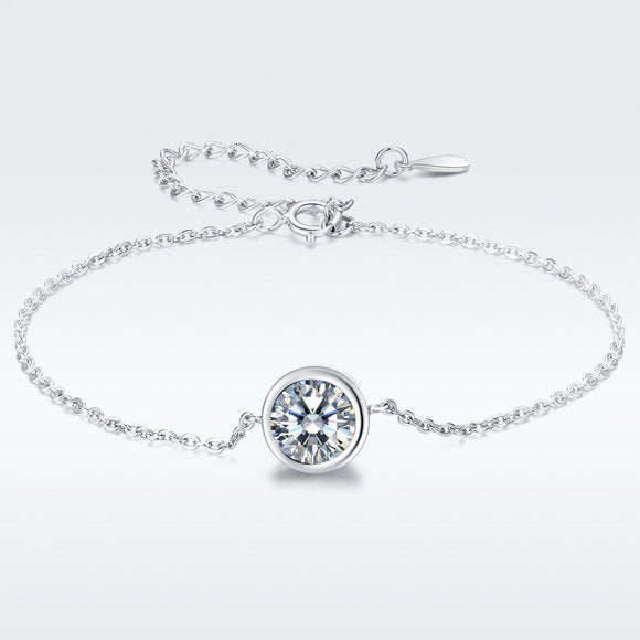 925 Sterling Silver & Platinum Plated CZ Bracelet for Women