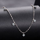 925 Sterling Silver 0.10ct Moissanite Necklace in White Gold, 40+5cm Chain for Women-3