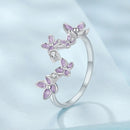 925 Sterling Silver White Gold Plated Ring with Enamel and CZ for Women-4