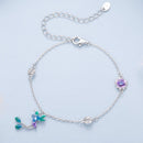 925 Sterling Silver Enamel Pavé CZ White Gold Bracelet for Women 15+6cm-3