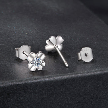 925 Sterling Silver Moissanite Earrings 0.6cm for Women - 0