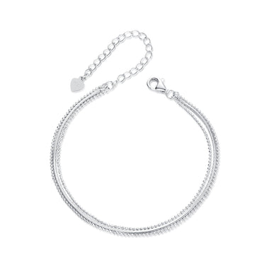 925 Sterling Silver & White Gold Plated Bracelet - 0