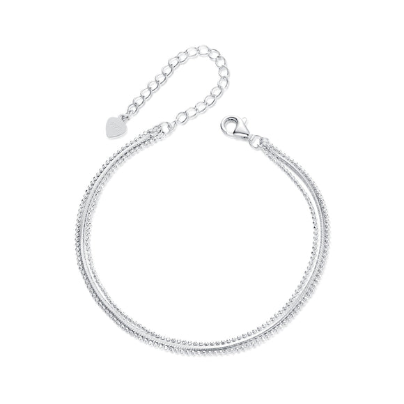 925 Sterling Silver & White Gold Plated Bracelet