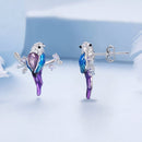925 Sterling Silver Enamel Process Pavé Setting CZ Earrings-4