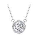 925 Sterling Silver Moissanite 1.0 Carat Necklace with Pavé Setting for Women-2