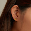 S925 Sterling Silver Enamel Pavé Set CZ Earrings-7