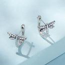 925 Sterling Silver Earrings with Pavé Setting CZ, Oxidized Finish, 1.3cm for Women-3