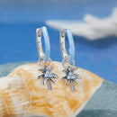 925 Sterling Silver Earrings with Nano Opal Stone and Enamel, Oxidized Finish-2