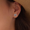 925 Sterling Silver Earrings with Pavé Setting CZ, Size 13*12mm-7
