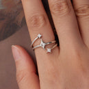 925 Sterling Silver Oxidized CZ Ring with Pavé Setting for Women-4