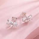 925 Sterling Silver White Gold Plated CZ Earrings for Women - 0.7x1.0cm-3