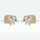 925 Sterling Silver Enamel Oxidized Earrings for Women, 0.7*1.2cm-4