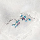 925 Sterling Silver White Gold Plated Enamel Earrings-3