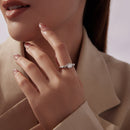 925 Sterling Silver Moissanite 0.65 Carat Ring for Women Size E-9