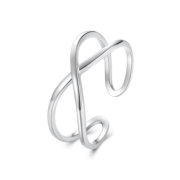 925 Sterling Silver Oxidized 0.7cm Ring for Women
