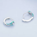 925 Sterling Silver Enamel Oxidized Earrings with Pavé Setting for Women-5
