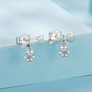 925 Sterling Silver Earrings with Pavé Setting CZ in Oxidized Silver-2