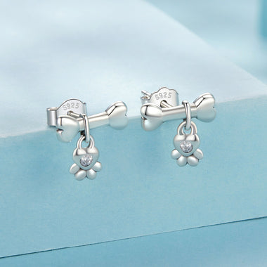 925 Sterling Silver Earrings with Pavé Setting CZ in Oxidized Silver - 0