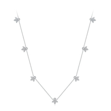 925 Sterling Silver Moissanite 0.25 Carat Necklace with Pavé Setting for Women