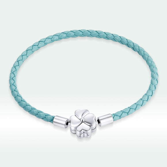 925 Sterling Silver and Leather 17cm Bracelet