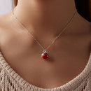 925 Sterling Silver White Gold Plated Enamel Necklace 40+5cm for Women-6