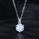 925 Sterling Silver Moissanite 6.5mm Diamond-like Pendant Necklace for Women-7