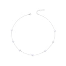 925 Sterling Silver White Gold Plated Necklace with Shell Pearl 400+50mm-1