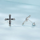 925 Sterling Silver Earrings with Pavé Setting CZ in Oxidized Silver, 15x12mm for Women-5