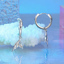 925 Sterling Silver Earrings with Nano Opal Stone and CZ in White Gold Finish-4