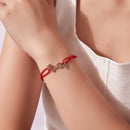 925 Sterling Silver White Gold Plated Adjustable Bracelet with Cotton Cord for Women-6