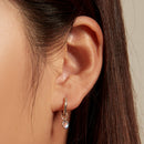 S925 Sterling Silver Earrings with Transparent Glass for Women-6