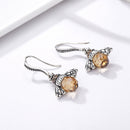 925 Sterling Silver Earrings with Oxidized Finish and Pavé Setting CZ-3