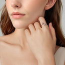 925 Sterling Silver Plated White Gold 0.7cm Flower Ring-4