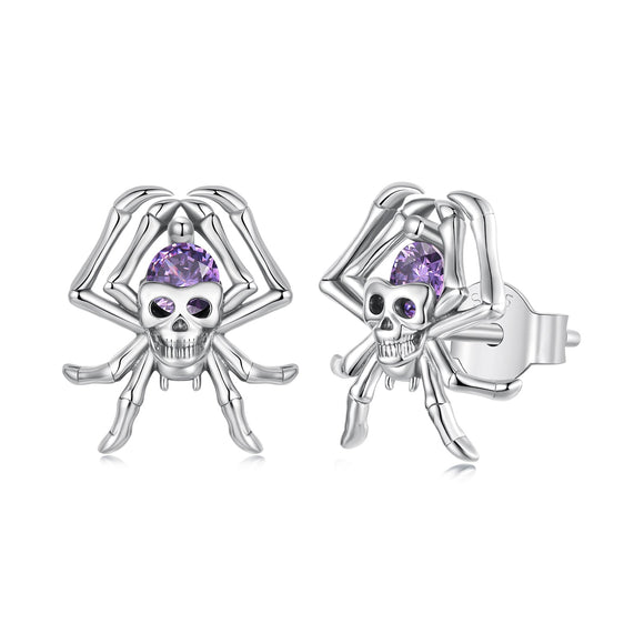 925 Sterling Silver Earrings with Pavé Setting CZ, 1.1 x 1.0 cm, Oxidized Finish for Women