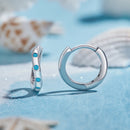 925 Sterling Silver Earrings with Synthetic Turquoise, Oxidized Finish, Size 12*2mm, Women-5