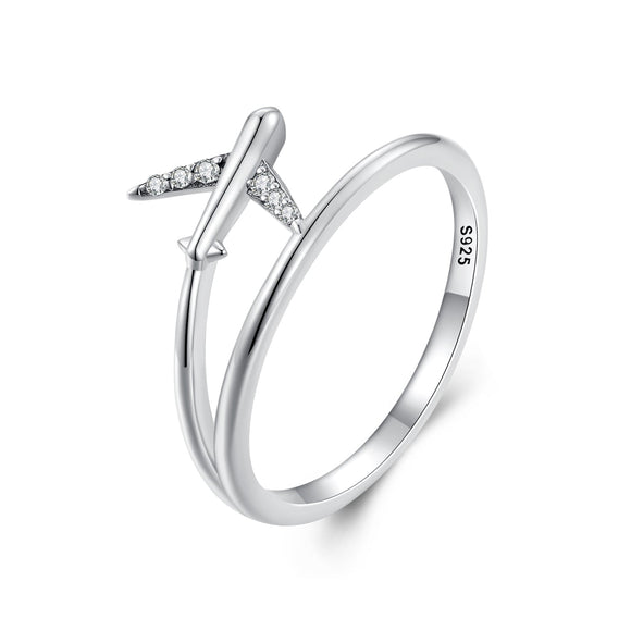 925 Sterling Silver Ring with Pavé Setting CZ, Size 6.0, Oxidized Finish for Women