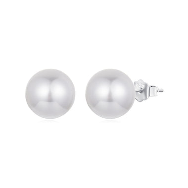 925 Sterling Silver Earrings with Quality Shell Pearl in White Gold Plating for Women - 0