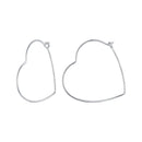 925 Sterling Silver Earrings with White Gold Plating - 27mm for Women-1