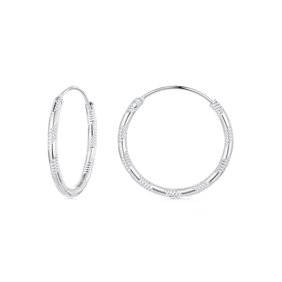 925 Sterling Silver Plated White Gold Earrings 3.0cm for Women