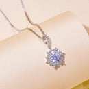 925 Sterling Silver Moissanite Necklace with Pavé Setting, 45cm, Platinum Plated, Women-6