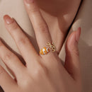 925 Sterling Silver Enamel Gold-Plated Ring for Women-9