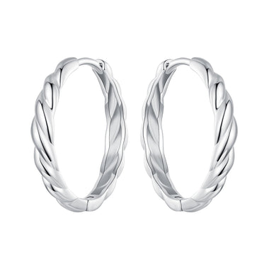 925 Sterling Silver Plated White Gold Earrings for Women - Size 11*3mm